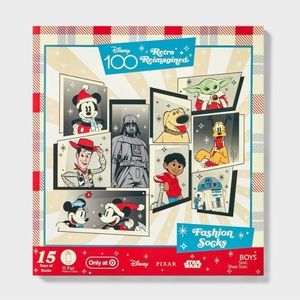 🆕 Disney Pixar Star Wars Boys Retro No Show 15 Days of Socks Gift Set Advent